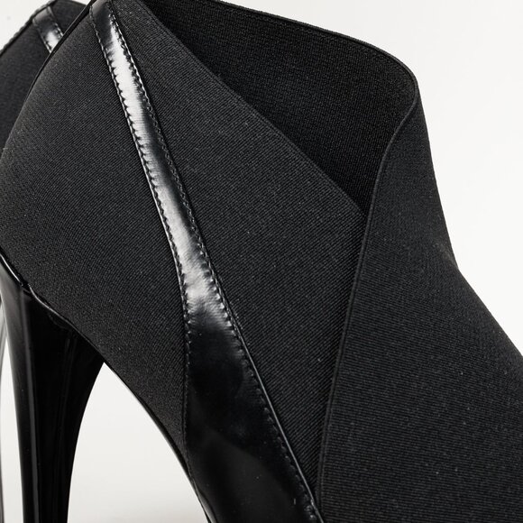 Christian Dior Black Leather Elastic Wrap Pointed Toe Stiletto Bootie - Picture 7 of 10